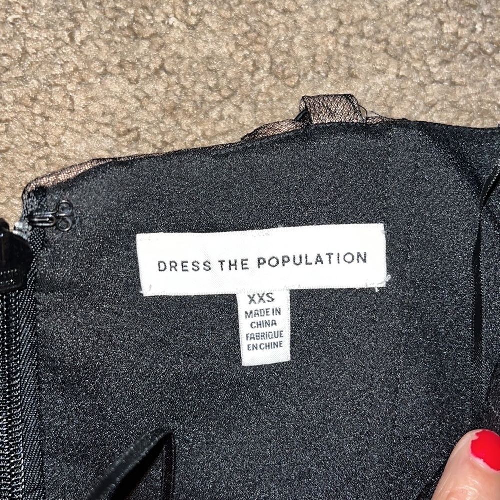 Dress the Population Anabel Embroidered Bustier Floral Sheer Lace Gown Black XXS - Picture 12 of 15